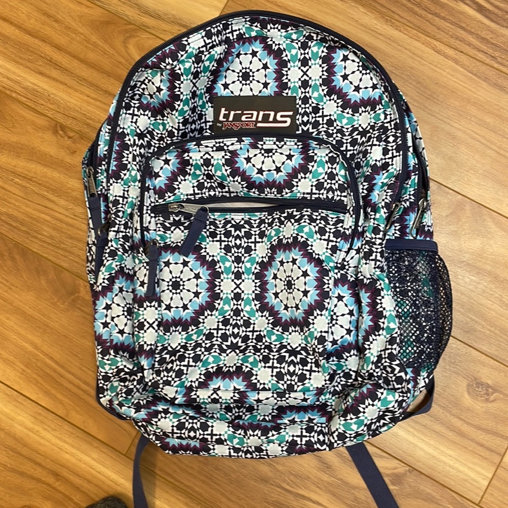 Backpack trans by Jansport in multi colored design